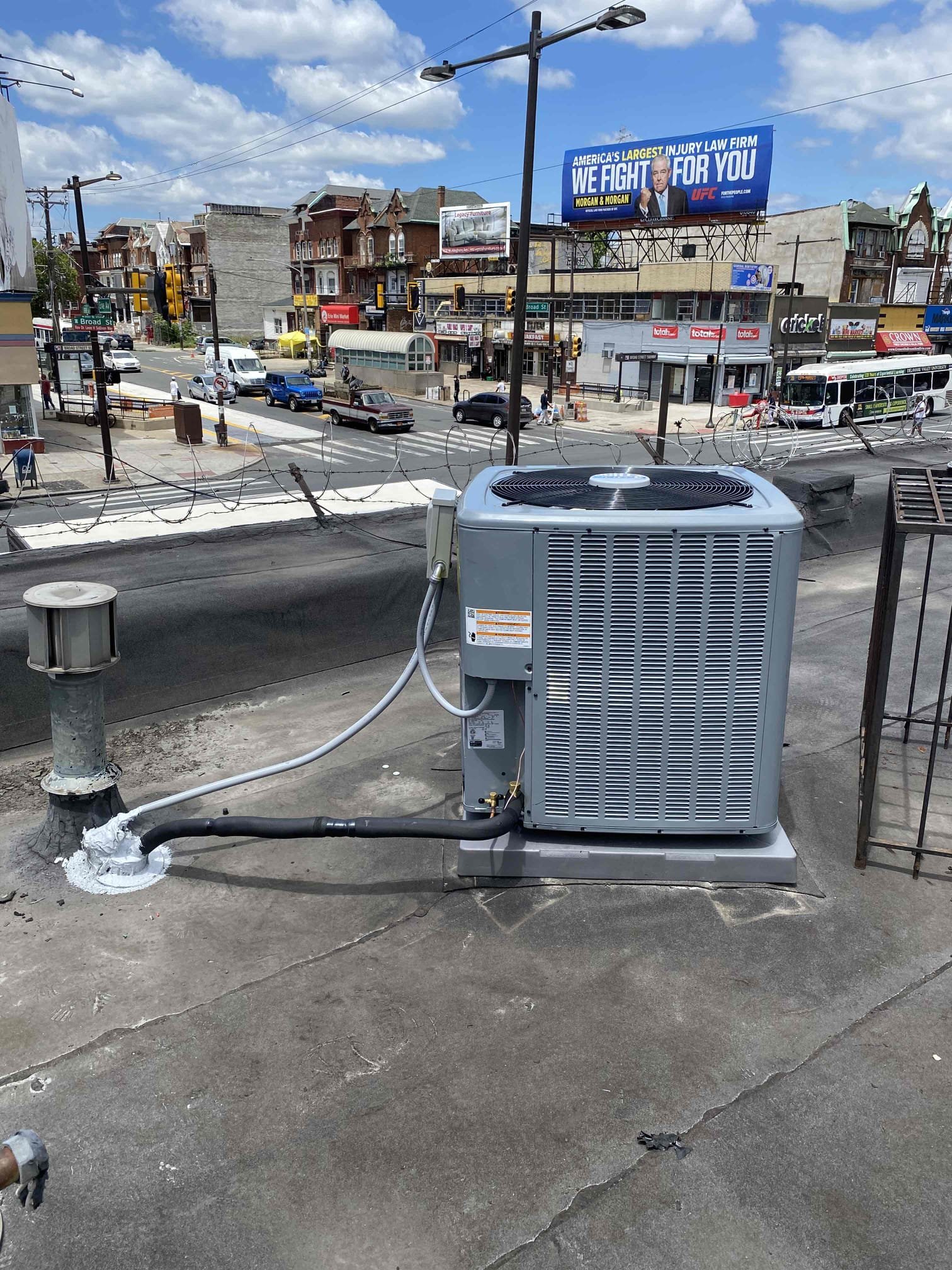 air condenser on Philadelphia rooftop