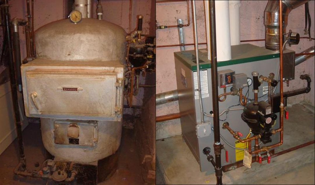 old-and-new-boiler-in-basement