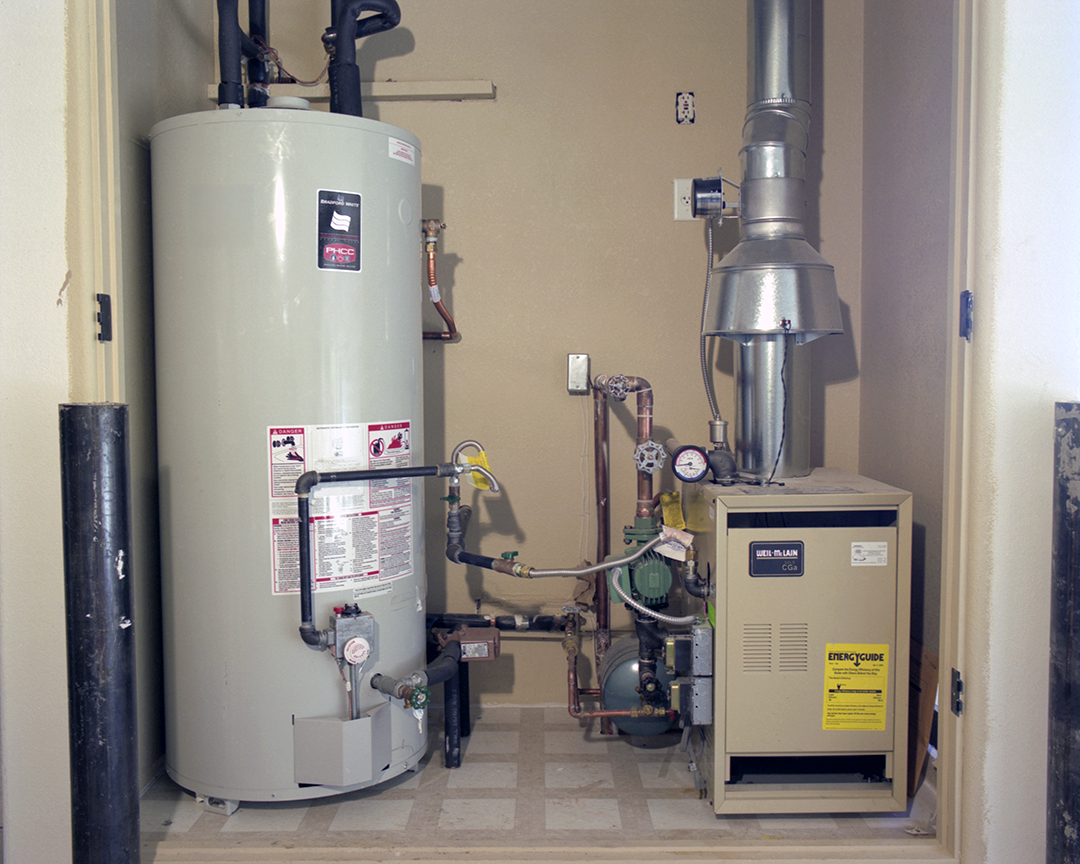 yellow–boiler-in-basement
